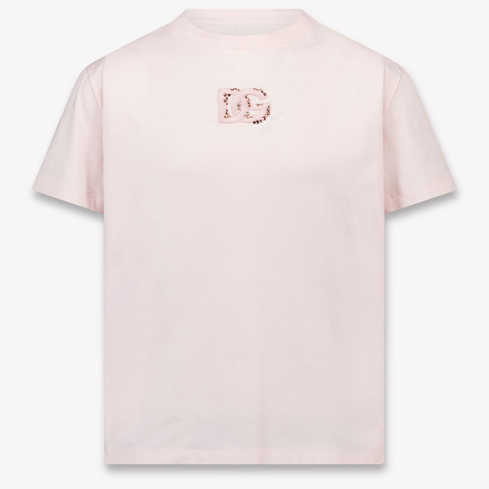 Dolce & Gabbana Kids Girls T-Shirt In Light Pink