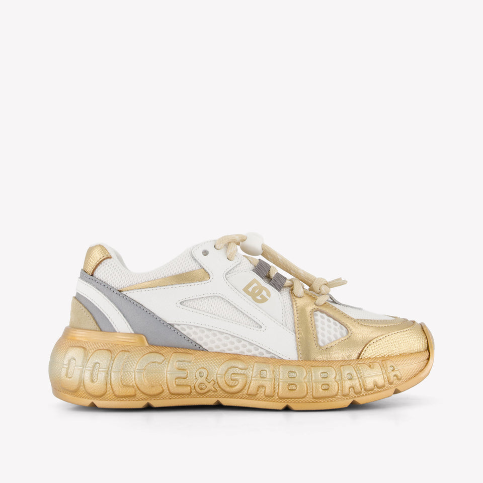 Dolce & Gabbana Girls Sneakers In Gold