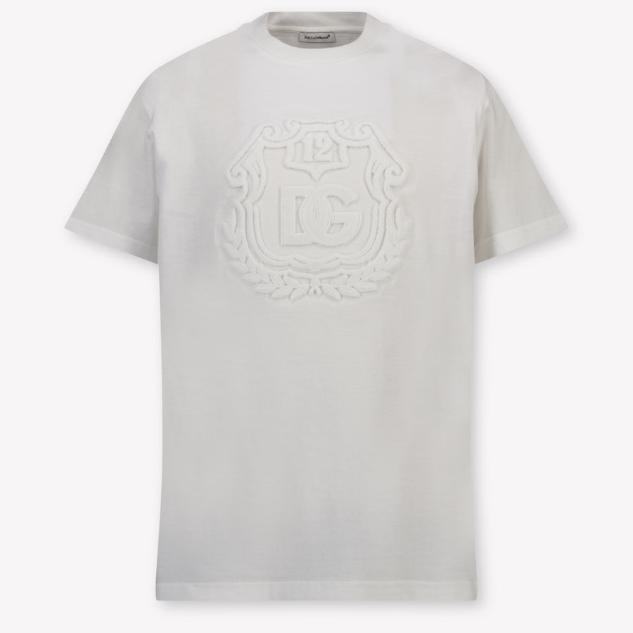 Dolce & Gabbana Kinder Jongens T-Shirt In Off White