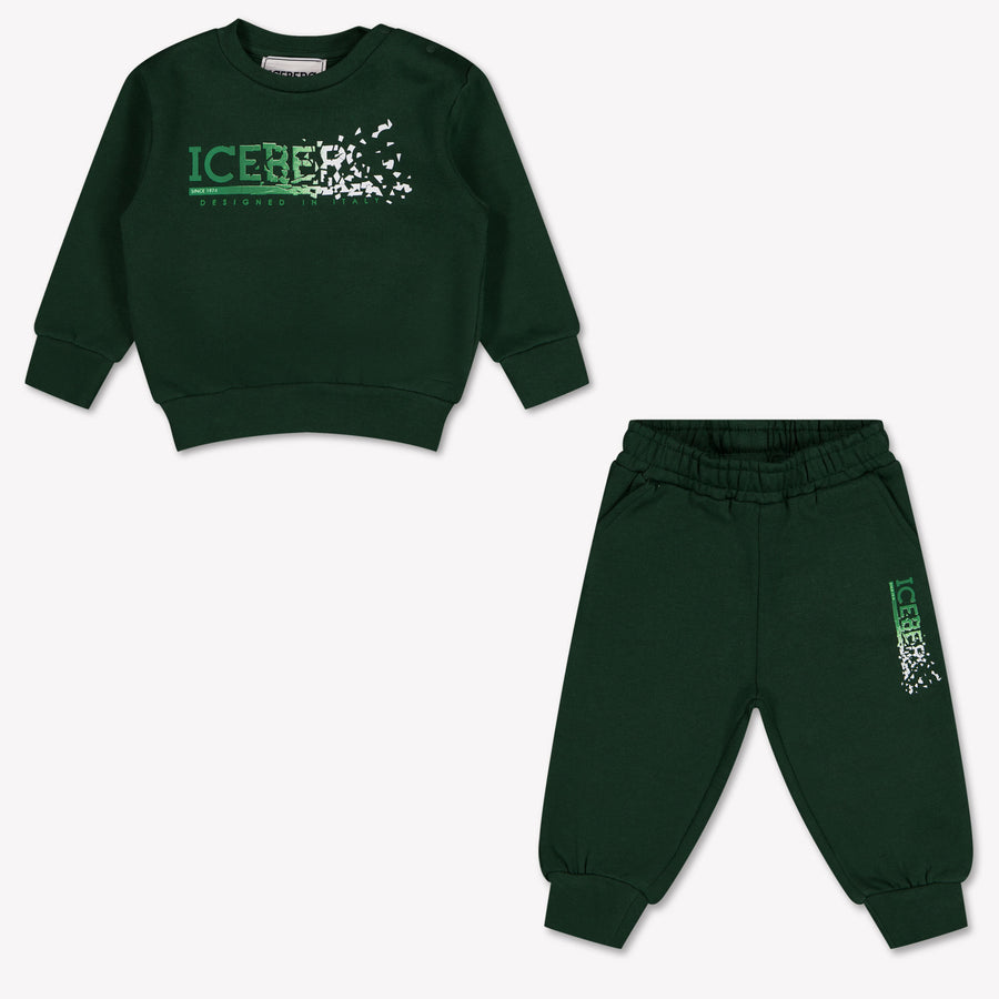 Iceberg Baby Boys Jogging suit In Dark Green