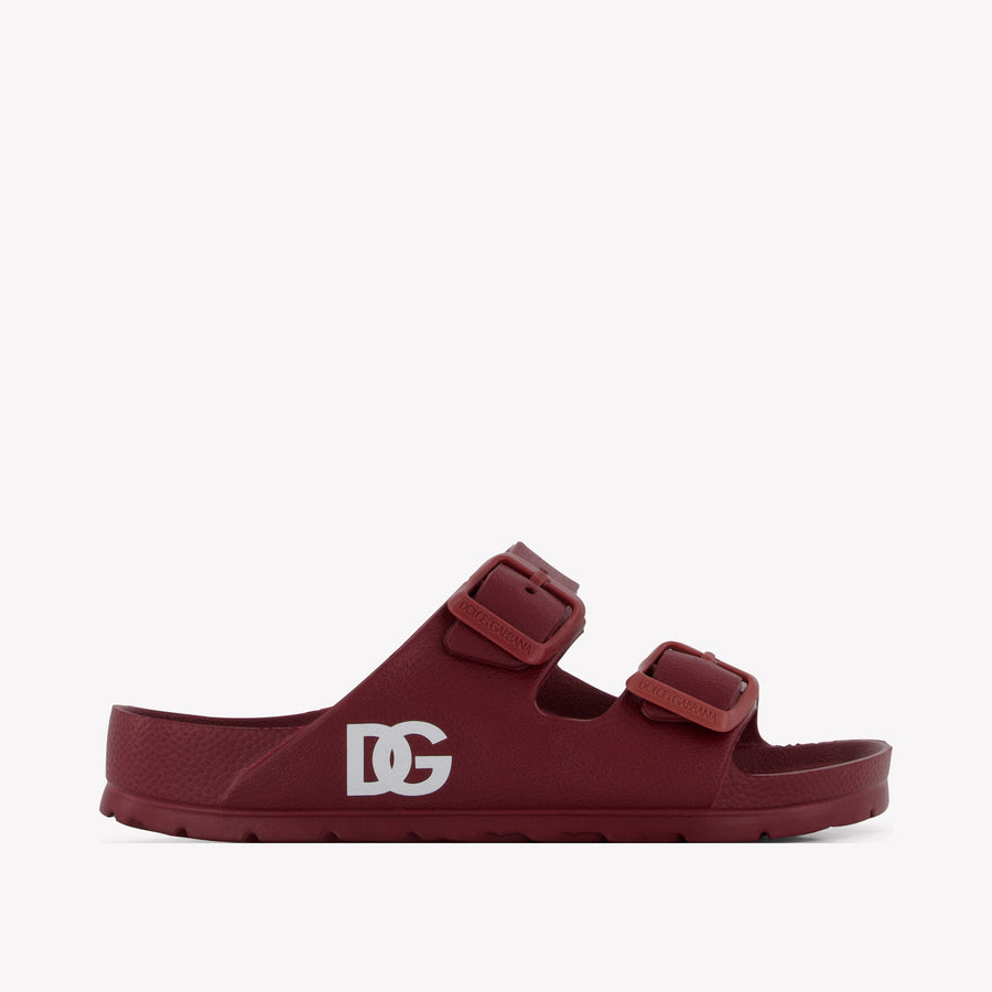 Dolce & Gabbana Unisex Kids Slides in Red