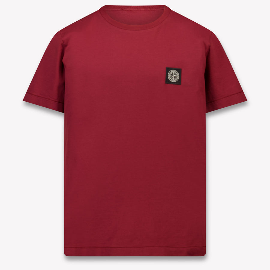 Stone Island Kinder Jongens T-Shirt In Bordeaux