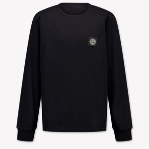 Stone Island Kinder Jongens T-Shirt In Zwart