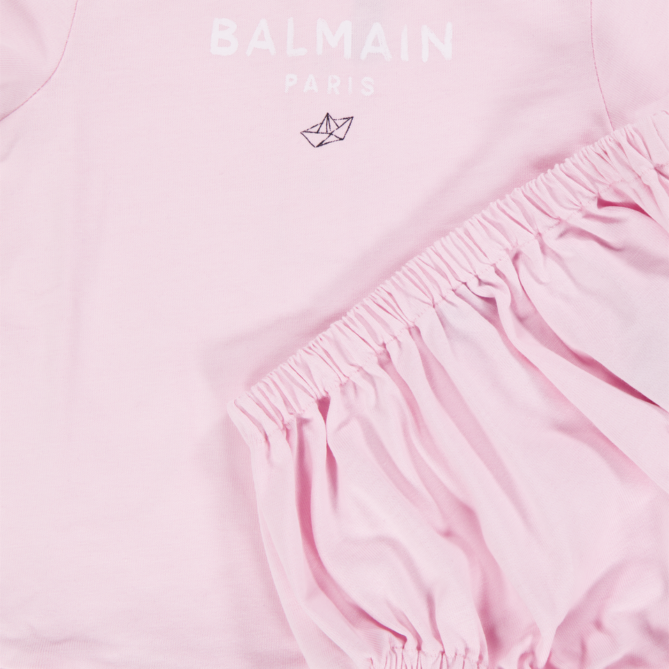 Balmain Baby Girls Dress In Pink