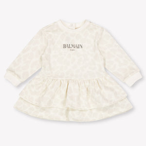 Balmain Baby Girls Dress In OffWhite