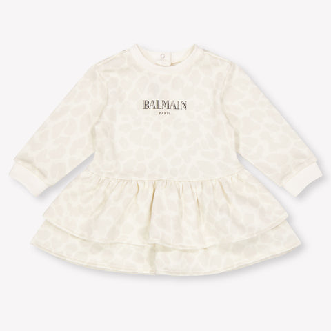 Balmain Baby Girls Dress In OffWhite