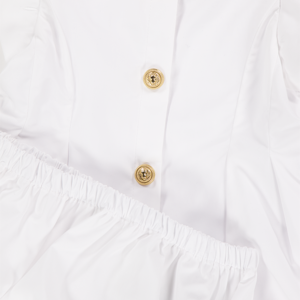 Balmain Baby Meisjes Jurk In Wit