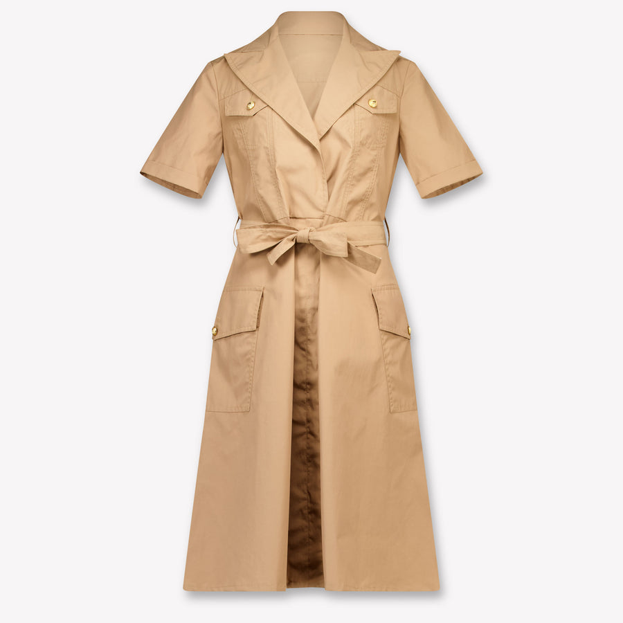 Balmain Kids Girls Dress In Light Brown