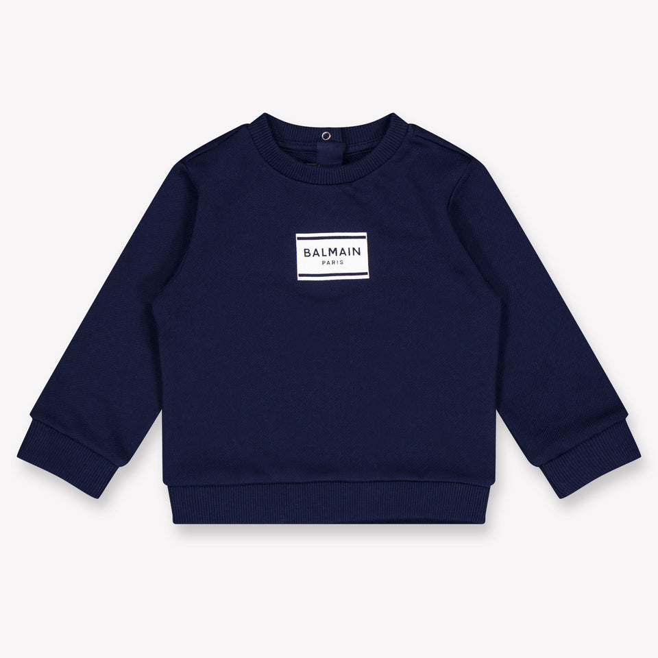 Balmain Baby Girls Sweater In Navy