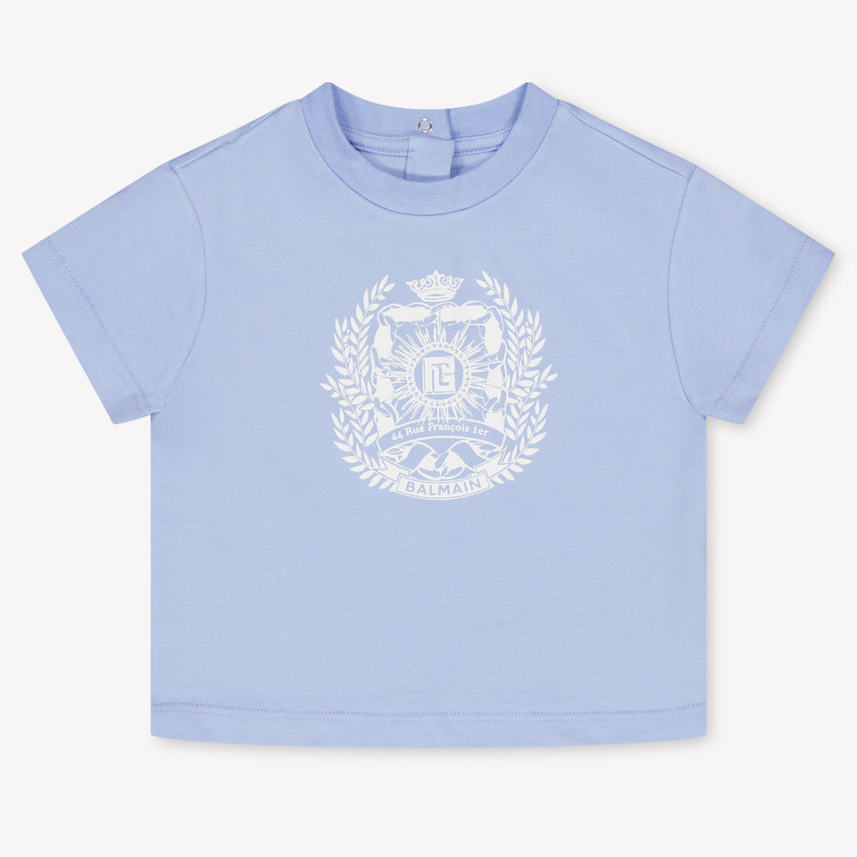 Balmain Baby Girls T-Shirt In Light Blue