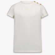 Balmain Kids Girls T-Shirt In OffWhite