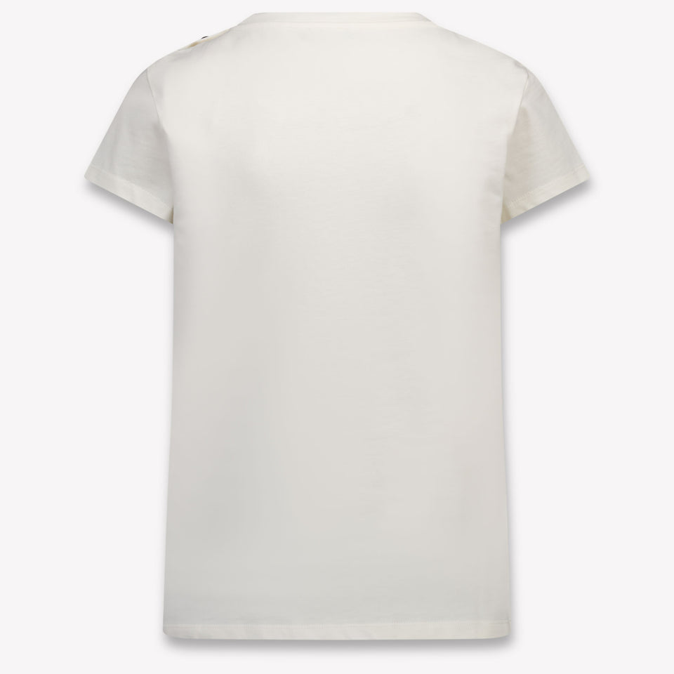 Balmain Kids Girls T-Shirt In OffWhite