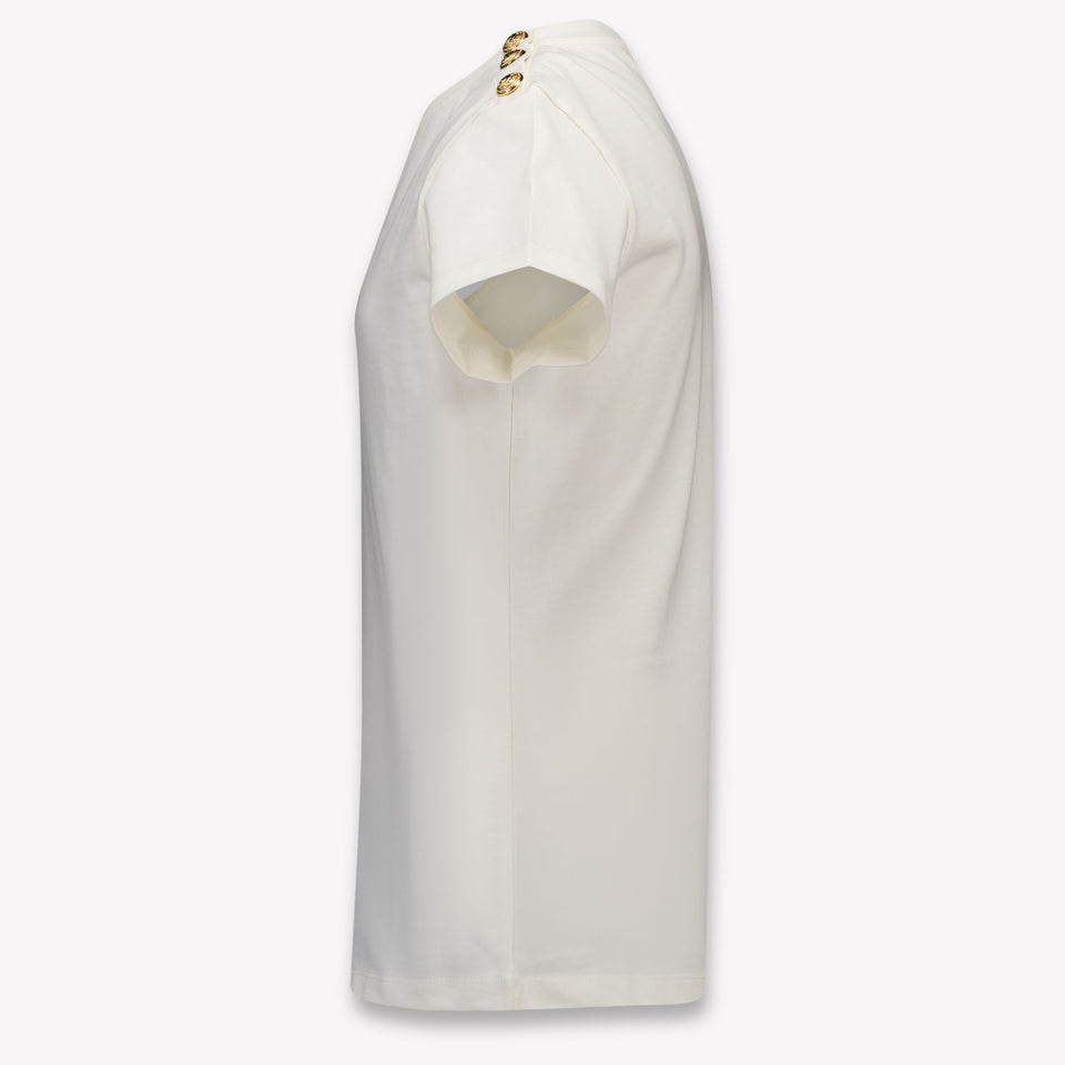 Balmain Kids Girls T-Shirt In OffWhite