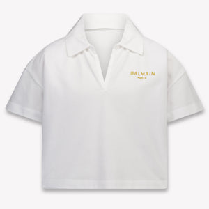 Balmain Kinder Meisjes Polo In Wit