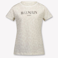 Balmain Kids Girls T-Shirt In OffWhite