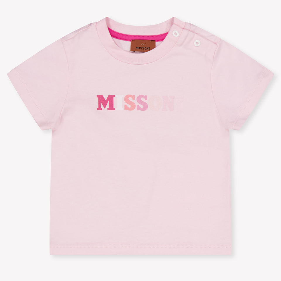 Missoni Baby Girls T-Shirt In Light Pink