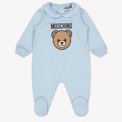 Moschino Baby Unisex Bodysuits in Light Blue