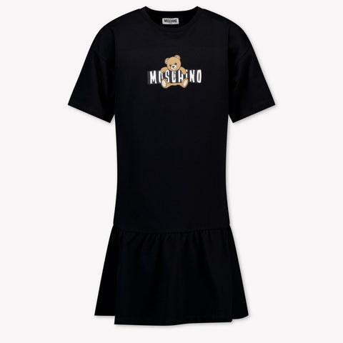 Moschino Kids Girls Dress In Black
