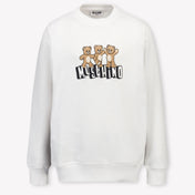 Moschino Kinder Unisex Trui In Wit