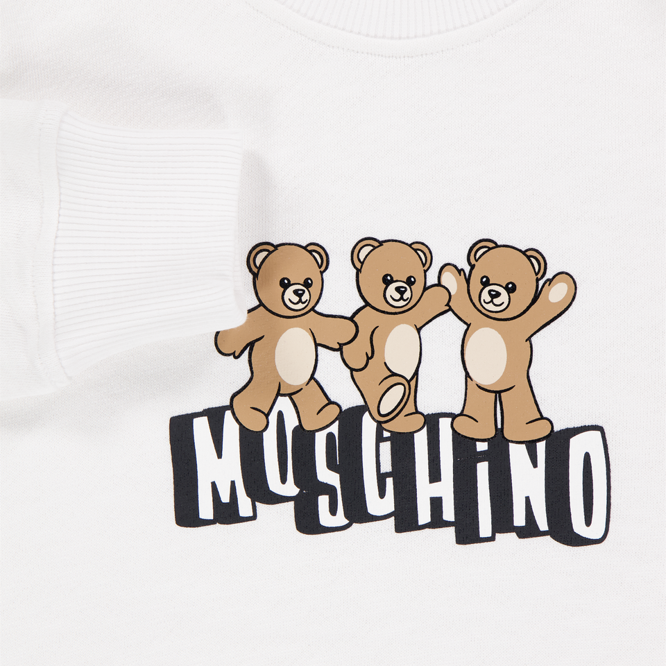 Moschino Kinder Unisex Trui In Wit
