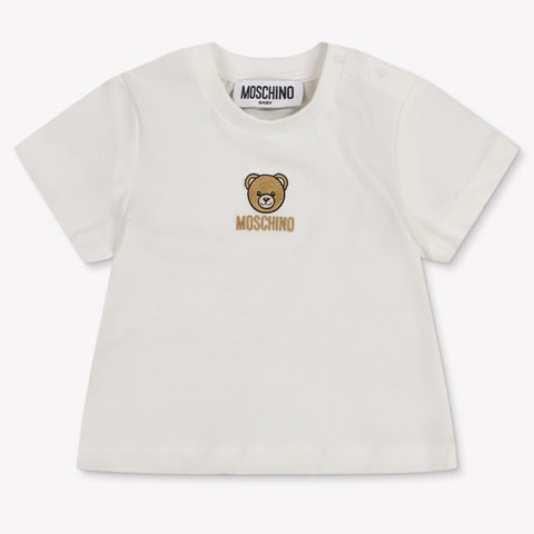 Moschino Baby Unisex T-Shirt In Off White