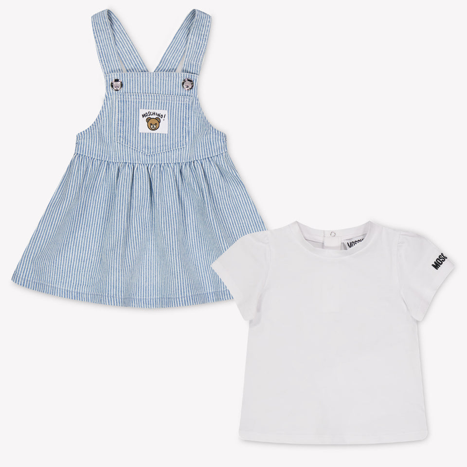 Moschino Baby Girls Set In Light Blue