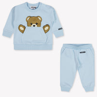 Moschino Baby Unisex Joggingpak In Licht Blauw