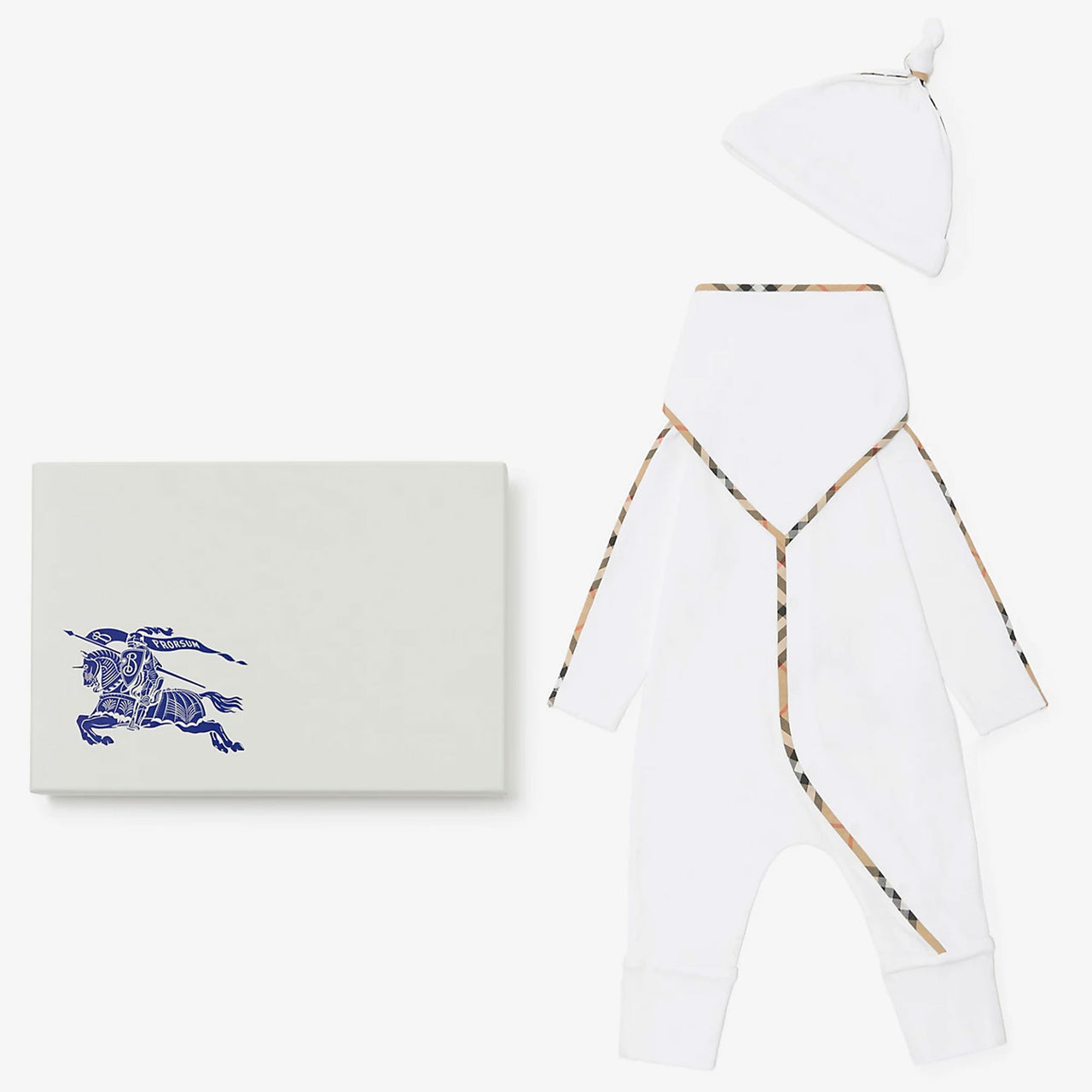 Burberry Hamilton Baby Unisex Playsuit In White