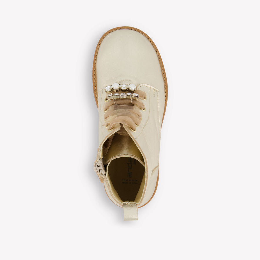 Andanines Girls Boots In Gold