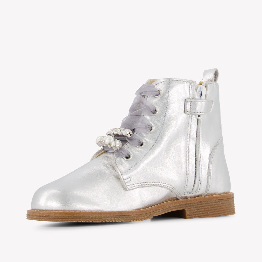 Andanines Girls Boots In Silver