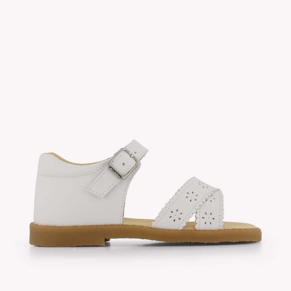 Andanines Girls Sandals In White