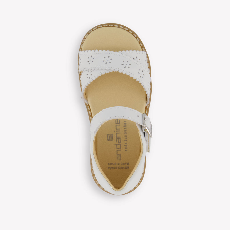 Andanines Girls Sandals In White