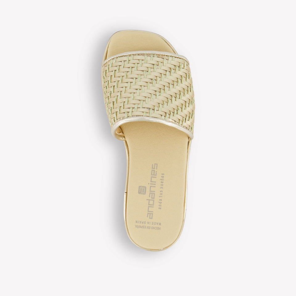 Andanines Meisjes Slippers In Goud