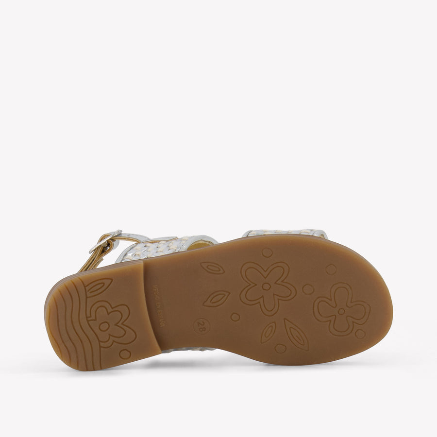 Andanines Girls Sandals In Silver