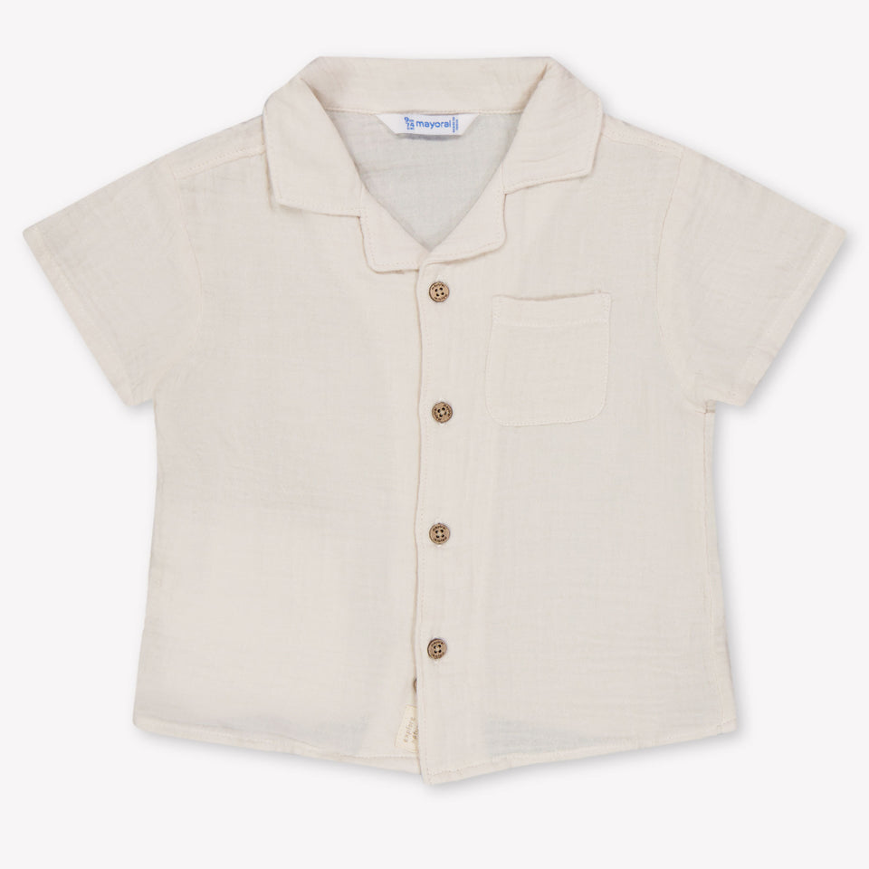 Mayoral Baby Boys Blouse In Light Beige