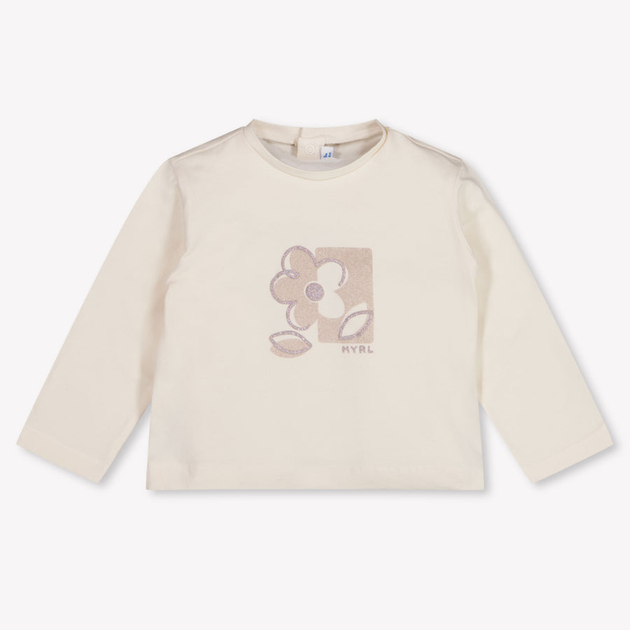 Mayoral Baby Meisjes T-Shirt In Licht Beige