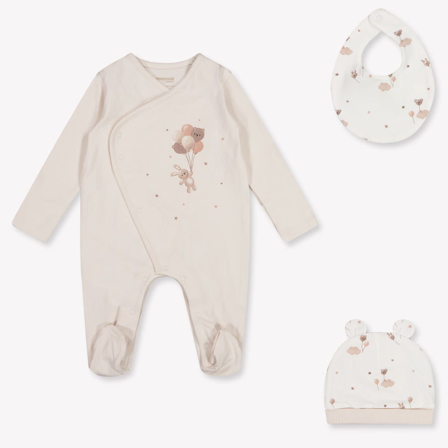 Mayoral Baby Girls Romper in Light Beige