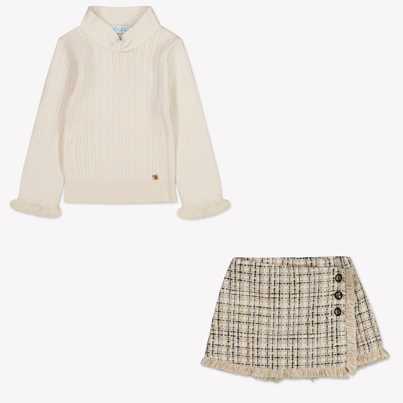 Abel & Lula Baby Girls Set In Beige