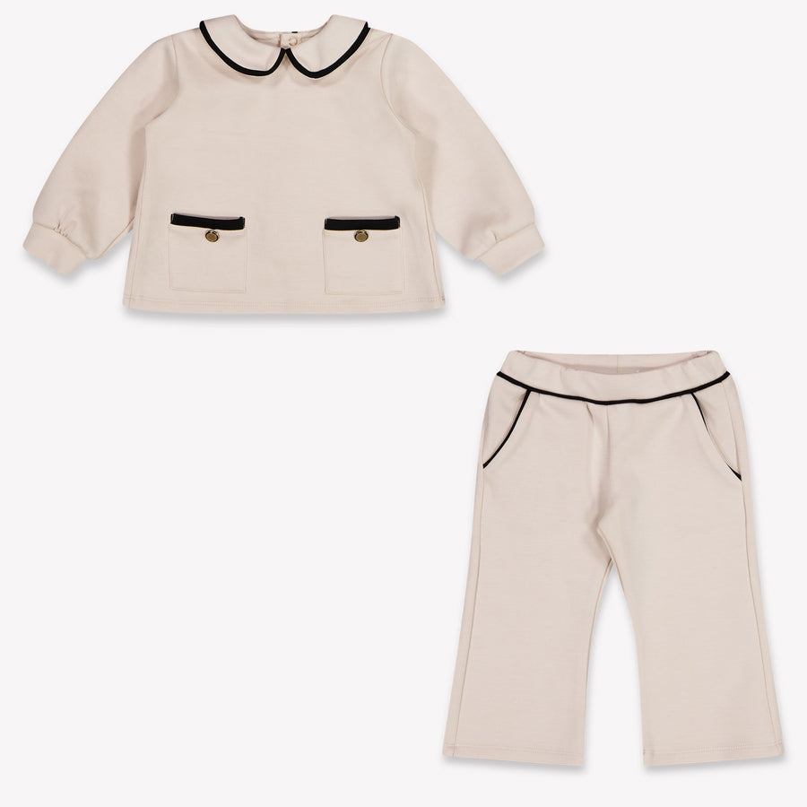Abel & Lula Baby Girls Set In Light Beige