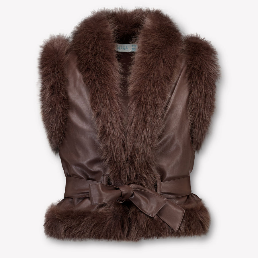Abel & Lula Girls Gilet in Brown