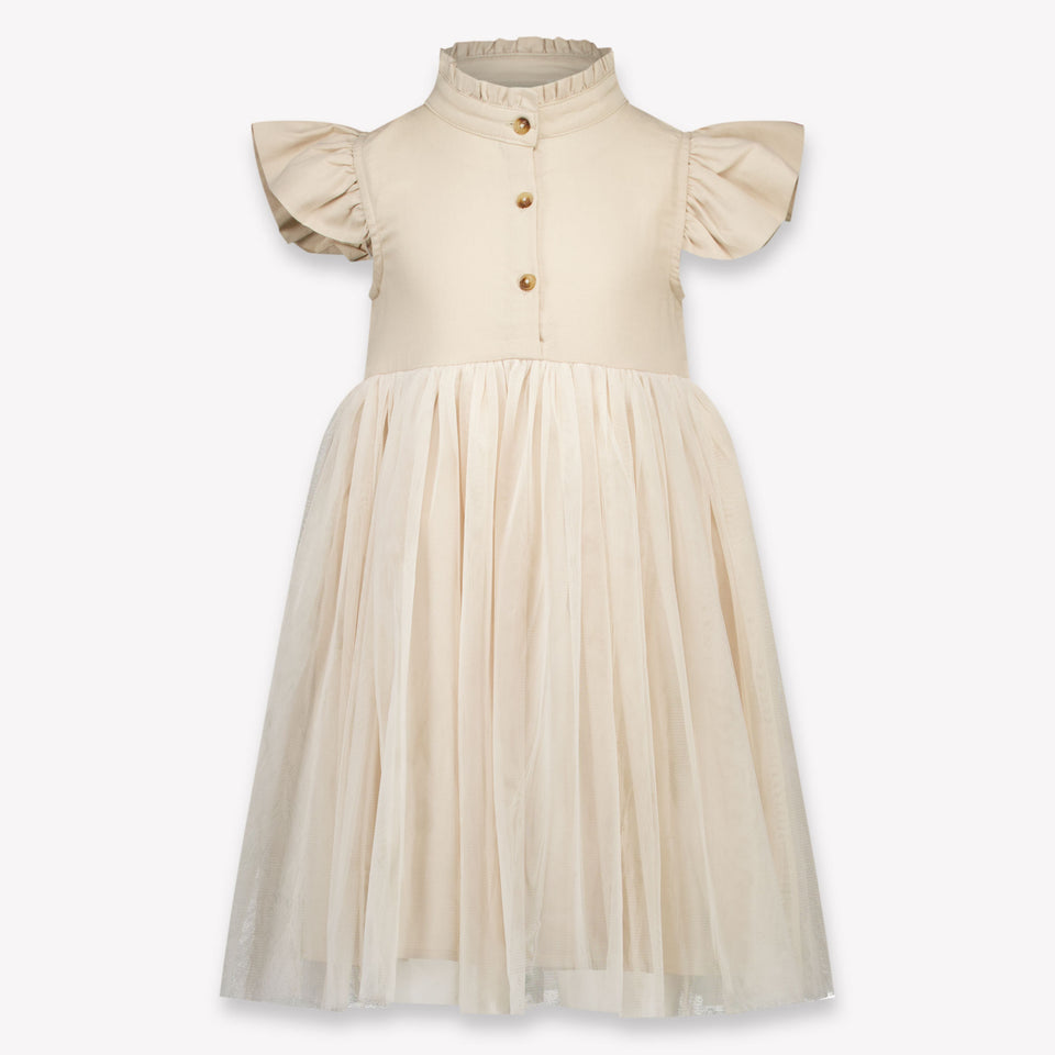 Donsje Amsterdam Fleurance Kinder Meisjes Jurk In Licht Beige