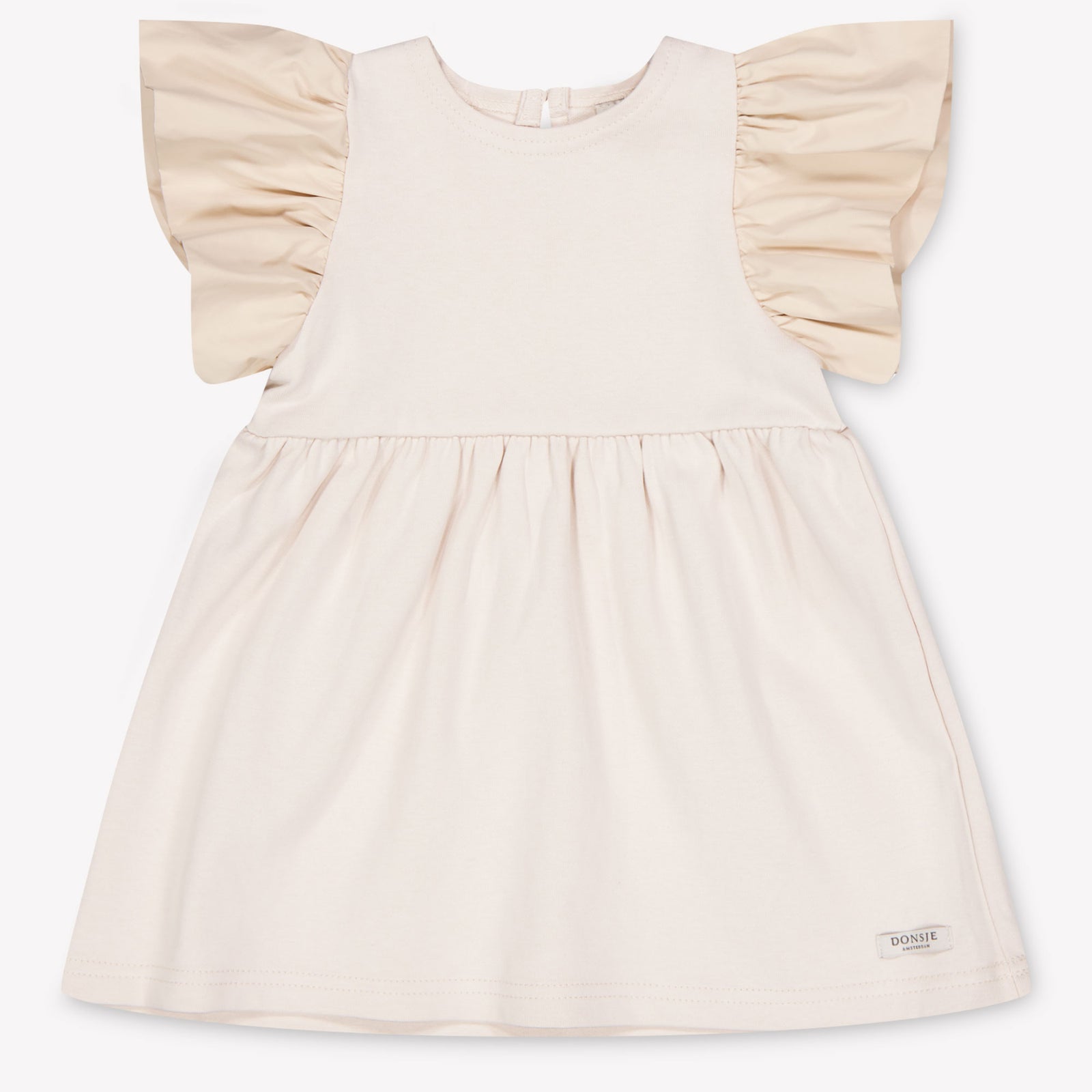 Donsje Amsterdam Beloun Baby Meisjes Jurk In Licht Beige
