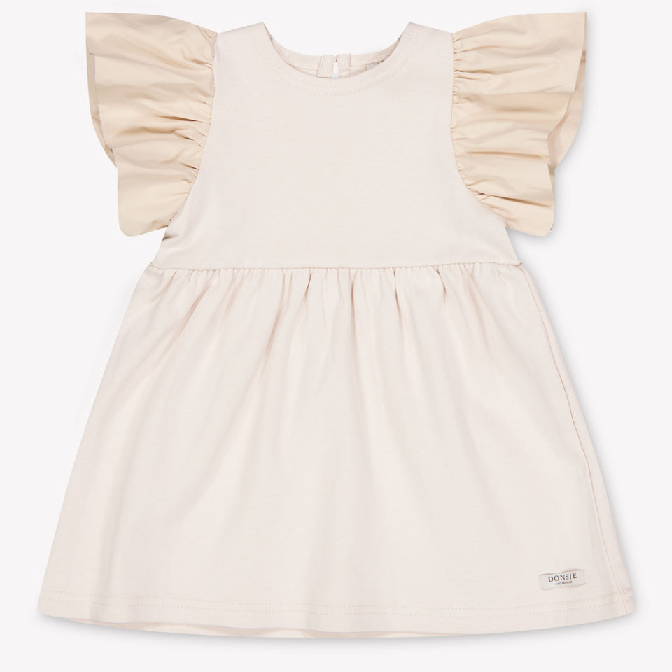 Donsje Amsterdam Beloun Baby Meisjes Jurk In Licht Beige