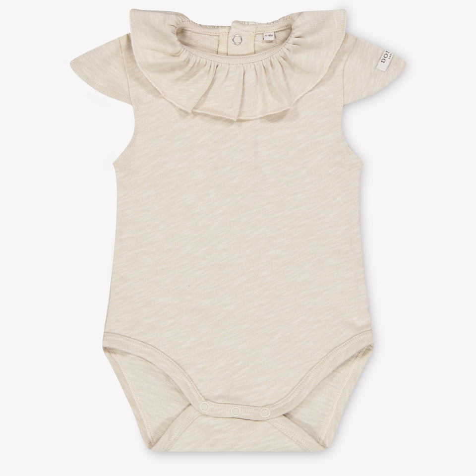 Donsje Amsterdam Litzy Baby Girls Romper In Light Beige