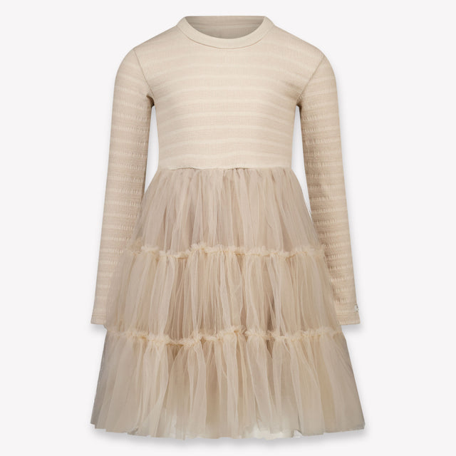 Donsje Amsterdam Aurin Kinder Meisjes Jurk In Taupe