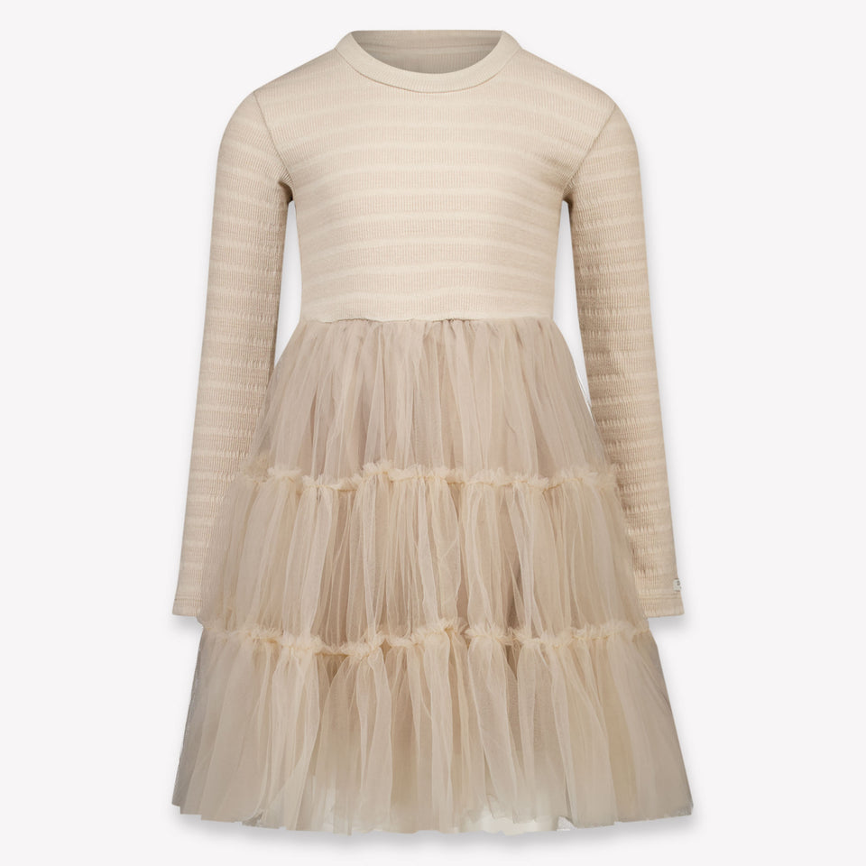 Donsje Amsterdam Aurin Kinder Meisjes Jurk In Taupe