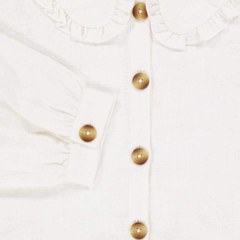 Donsje Amsterdam Luikje Kinder Meisjes Blouse In Off White