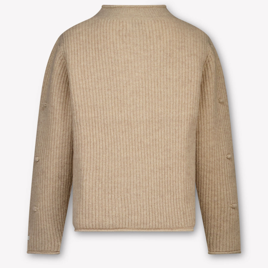 Donsje Amsterdam Marloes Kids Girls Cardigan In Beige