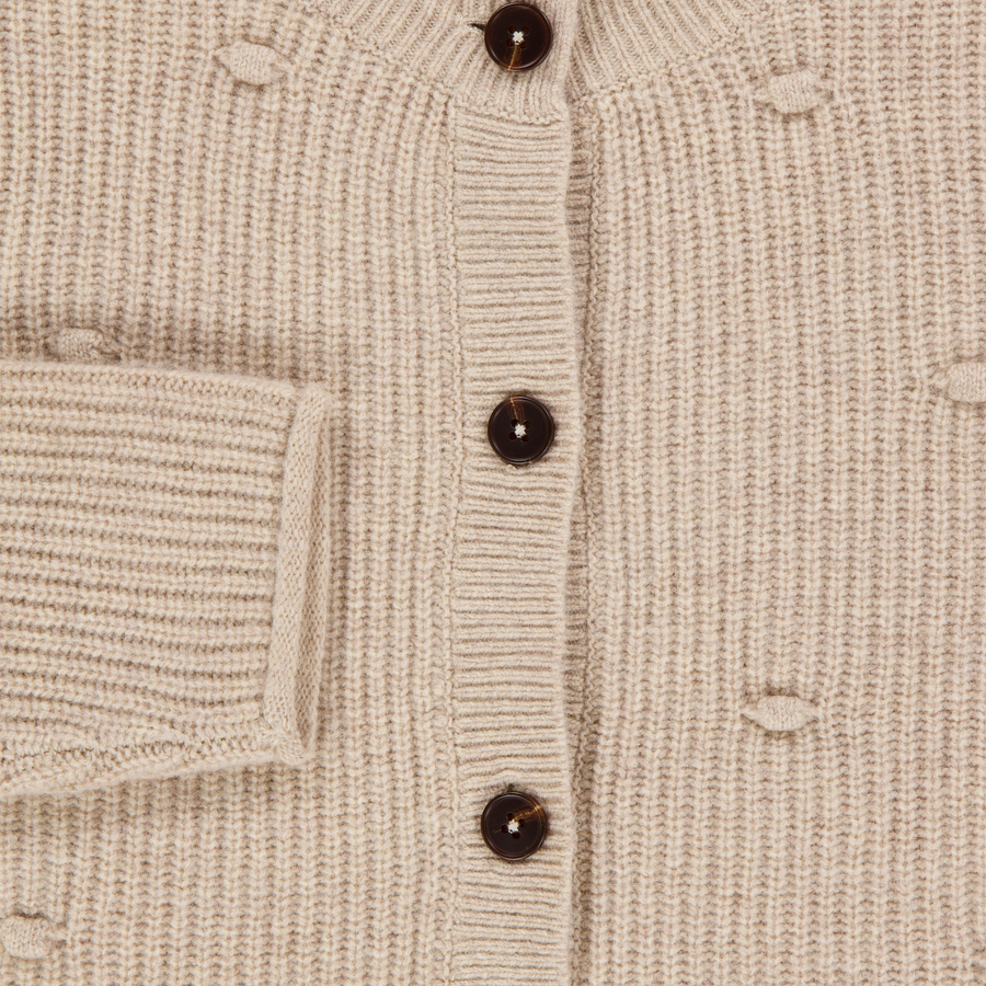 Donsje Amsterdam Marloes Kids Girls Cardigan In Beige