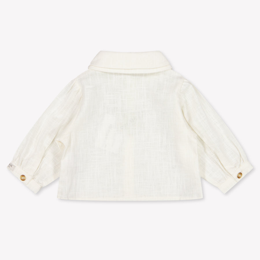 Donsje Amsterdam Anuche Baby Girls Blouse In OffWhite